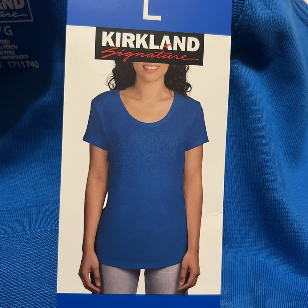 Kirkland Signature Blue Short Sleeve T-Shirt Pima Cotton XL NWT